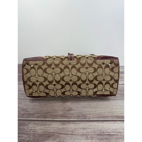 Vintage COACH Signature Jackie 3563 Hobo Shoulder Bag Canvas Leather Burgundy - Picture 7 of 17